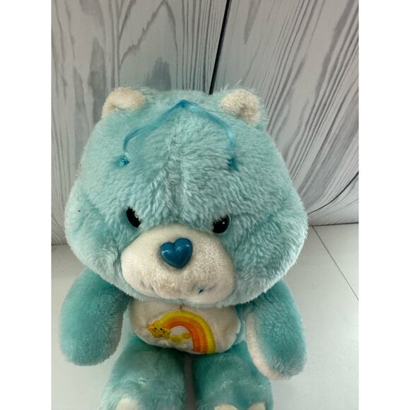 Vintage Care Bear Wish Bear 1983 Plush 13" Kenner Rainbow Shooting Star Blue - Picture 2 of 9